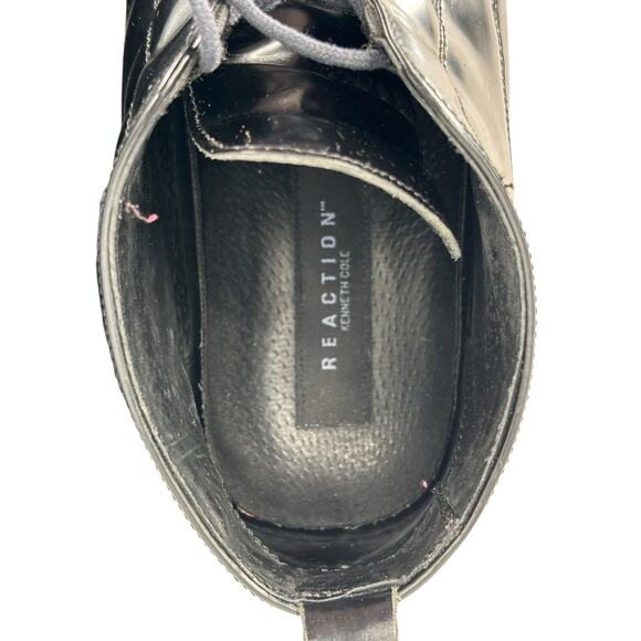 Vintage 90s Kenneth Cole Square Toe Ankle Boots Mens Size 10 Black Leather - Picture 12 of 13